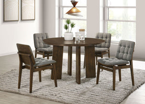 Strouse 5-piece Dining Set Grey and Walnut