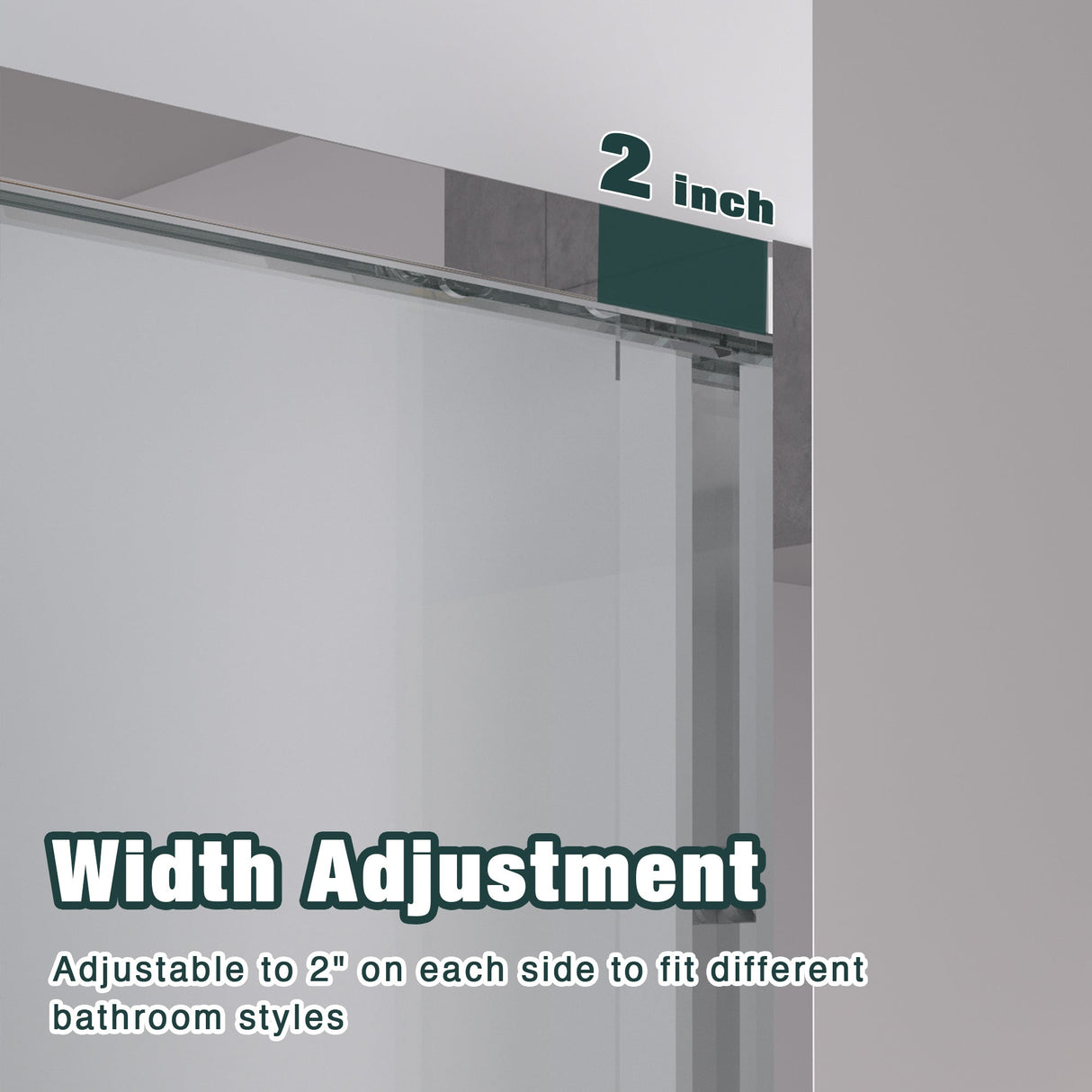 56-60"x74" Aluminum Frame Double Sliding Shower Door