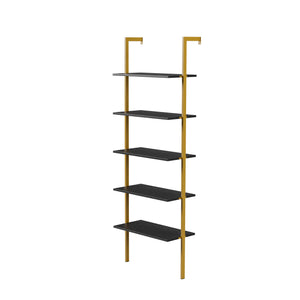 5-Tier Bookshelf Solid Wood Ladder Shelf