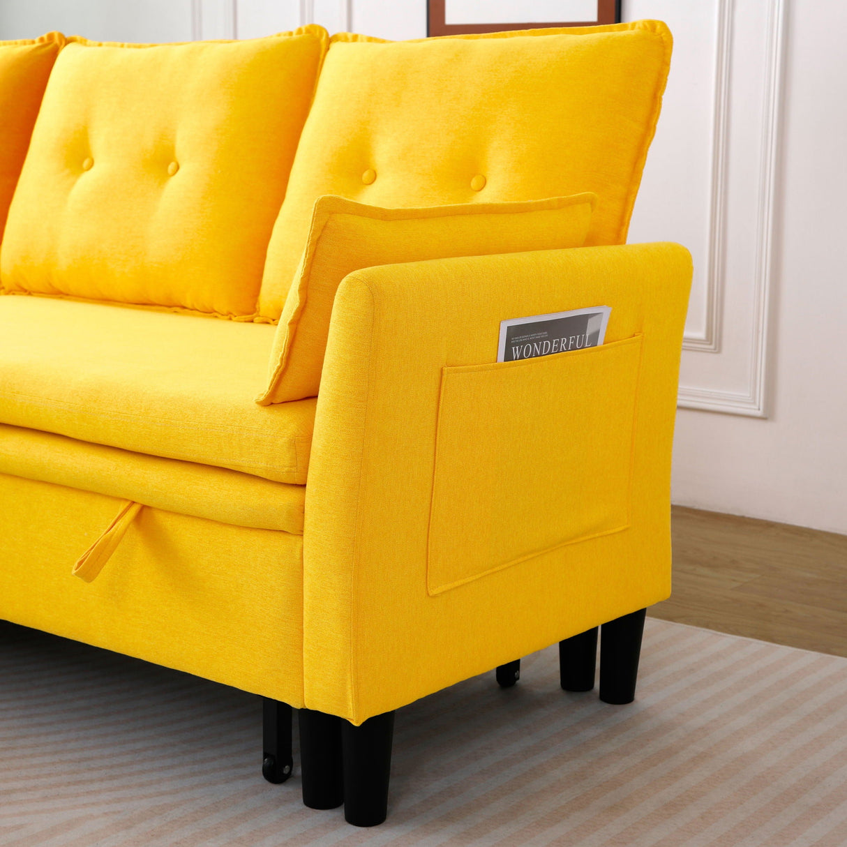L-Shaped Reversible Chaise Sectional Sofa With Storage