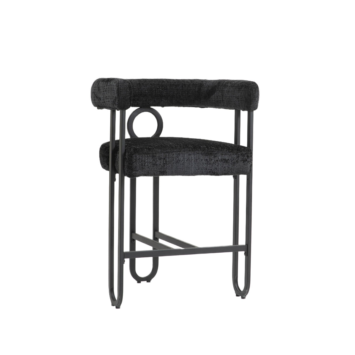 Household bar stools set of 2, modern upholstered with back