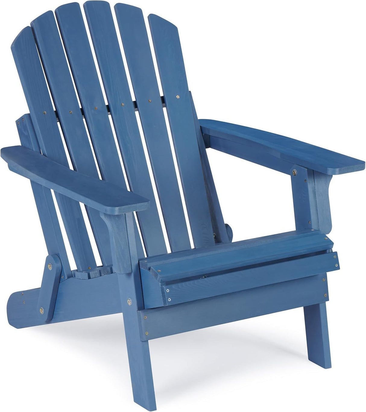 Oversized Folding Adirondack Chair in Classic Blue Hemlock Wood