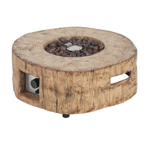 Patio MGO Propane Fire Pit, 30,000 BTU, Wood Pattern Brown
