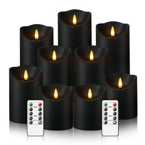 Flickering Flameless LED Candles – 9pcs Set w/ Remote & Timer for Decoration