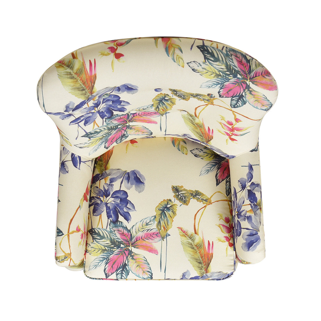 Paradise Upholstered Arm Chair, Off-White/Floral Printed On Cotton