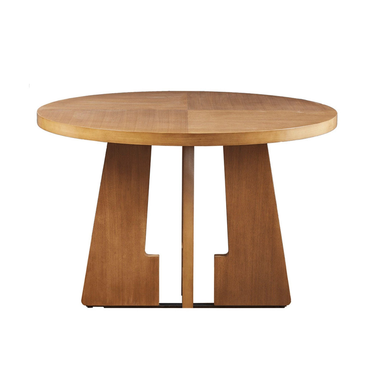 Round Dining Table With Pecan Wood Veneer - Walnut
