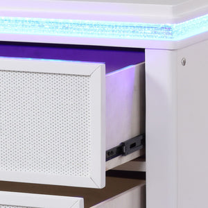 Opium - 2 Drawer Nightstand With LED Lights - White