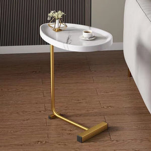 C-Shaped Side Table, Small Sofa Table for Couch and Bedroom