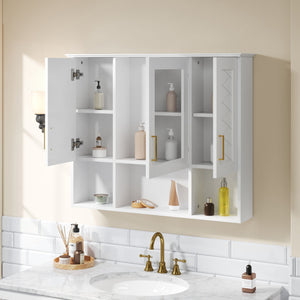 Modern Wall Mounted Medicine Cabinet with Adjustable Shelves and Soft Close Doors