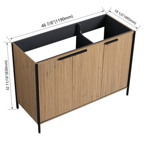 Light Brown Contemporary Freestanding Bathroom Vanity with Adjustable Shelves