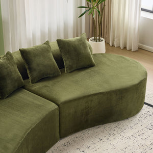Modern Curved Sofa With Pillows