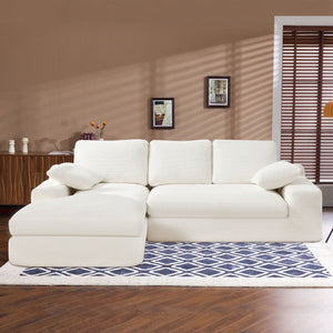Compressed Sofa With 3 Back Cushions, 2 Throw Pillows