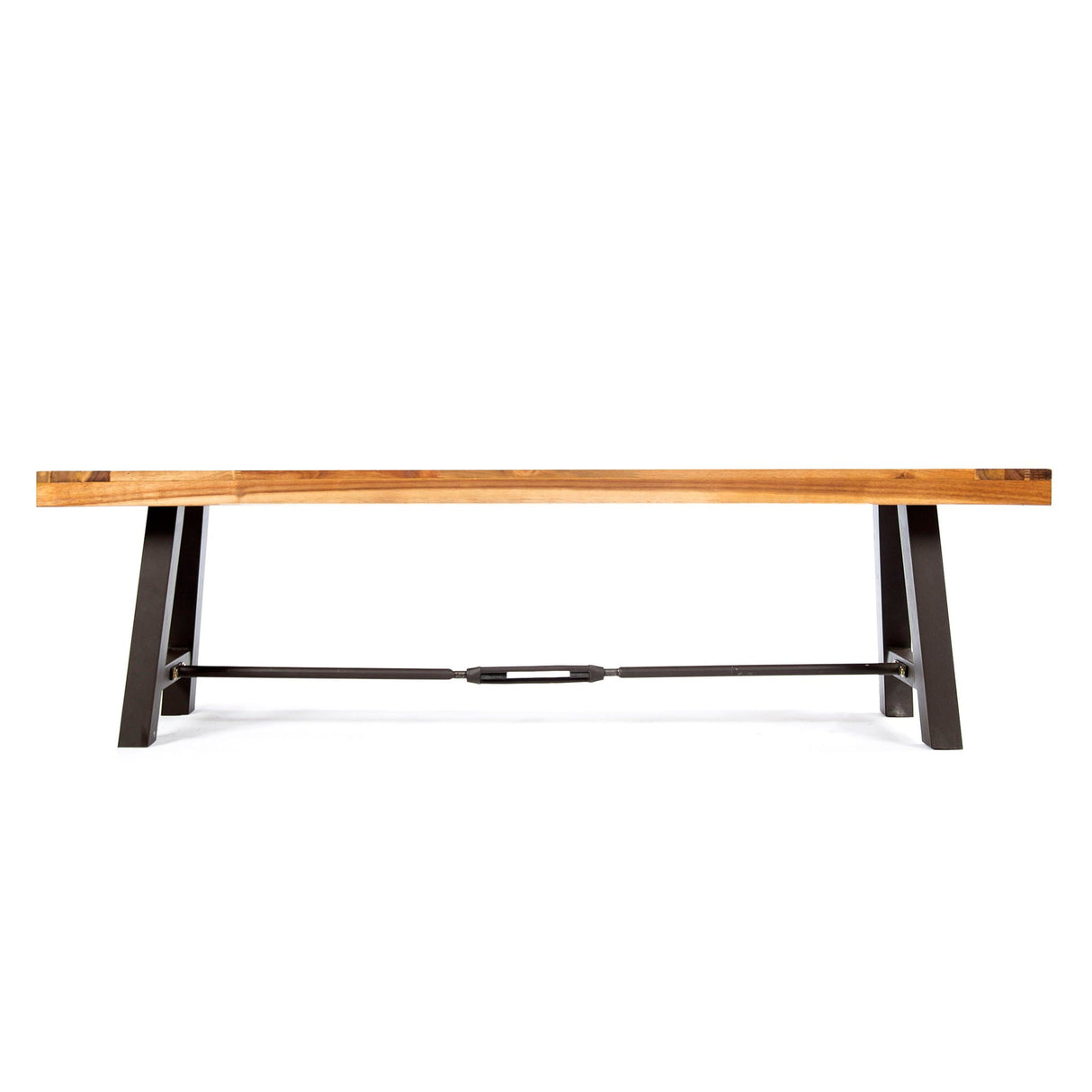 Outdoor Dining Bench Patio Backless Bench Teak Black