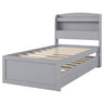 Platform Bed With LED Headboard, Charging Station, Trundle And 2 Drawers