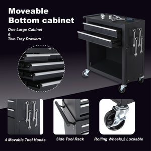 8-Drawer Rolling Tool Storage Cabinet with Detachable Top