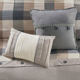 7 Piece Herringbone Comforter Set Neutral King