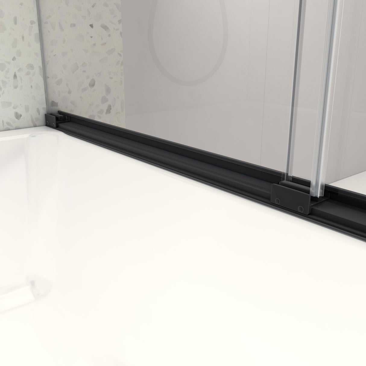 6076 Inch North American Frameless Double Sliding Matte Shower Door