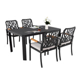 5PCs Outdoor Patio Aluminum Furniture Set - Bourbon Brown