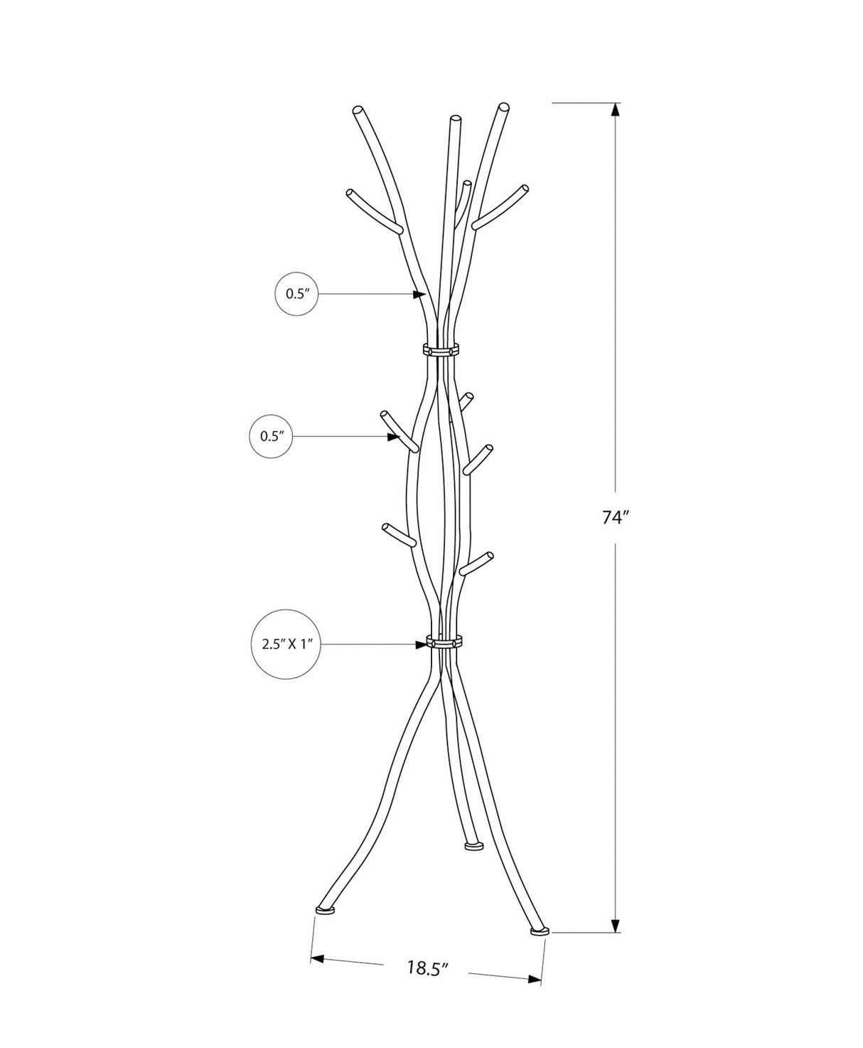 Freestanding Coat Rack Hall Tree with 11 Hooks