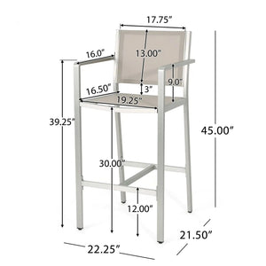 Outdoor Rust Proof Aluminum Barstools (Set of 2)