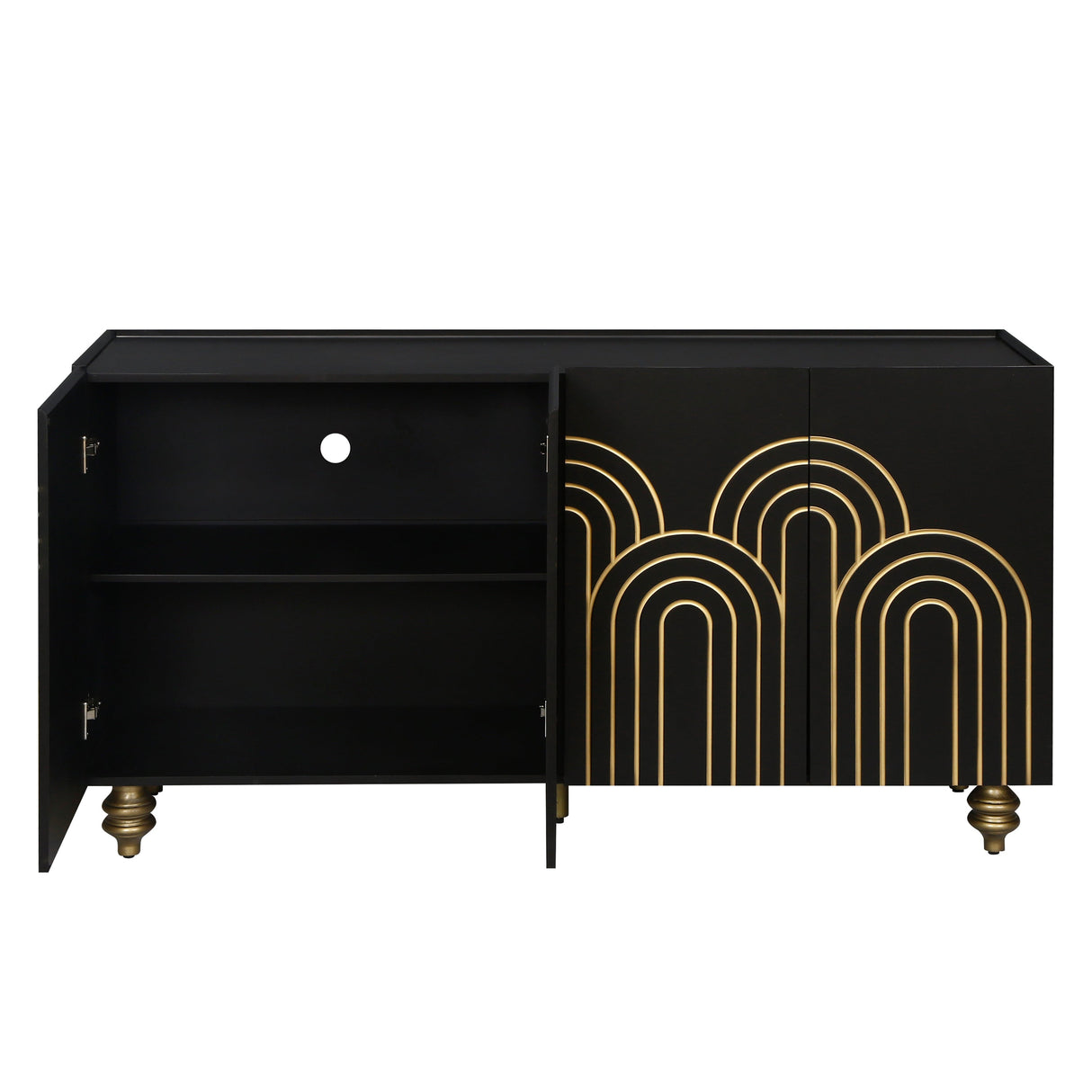 Modern Fluted Sideboard Buffet with Storage