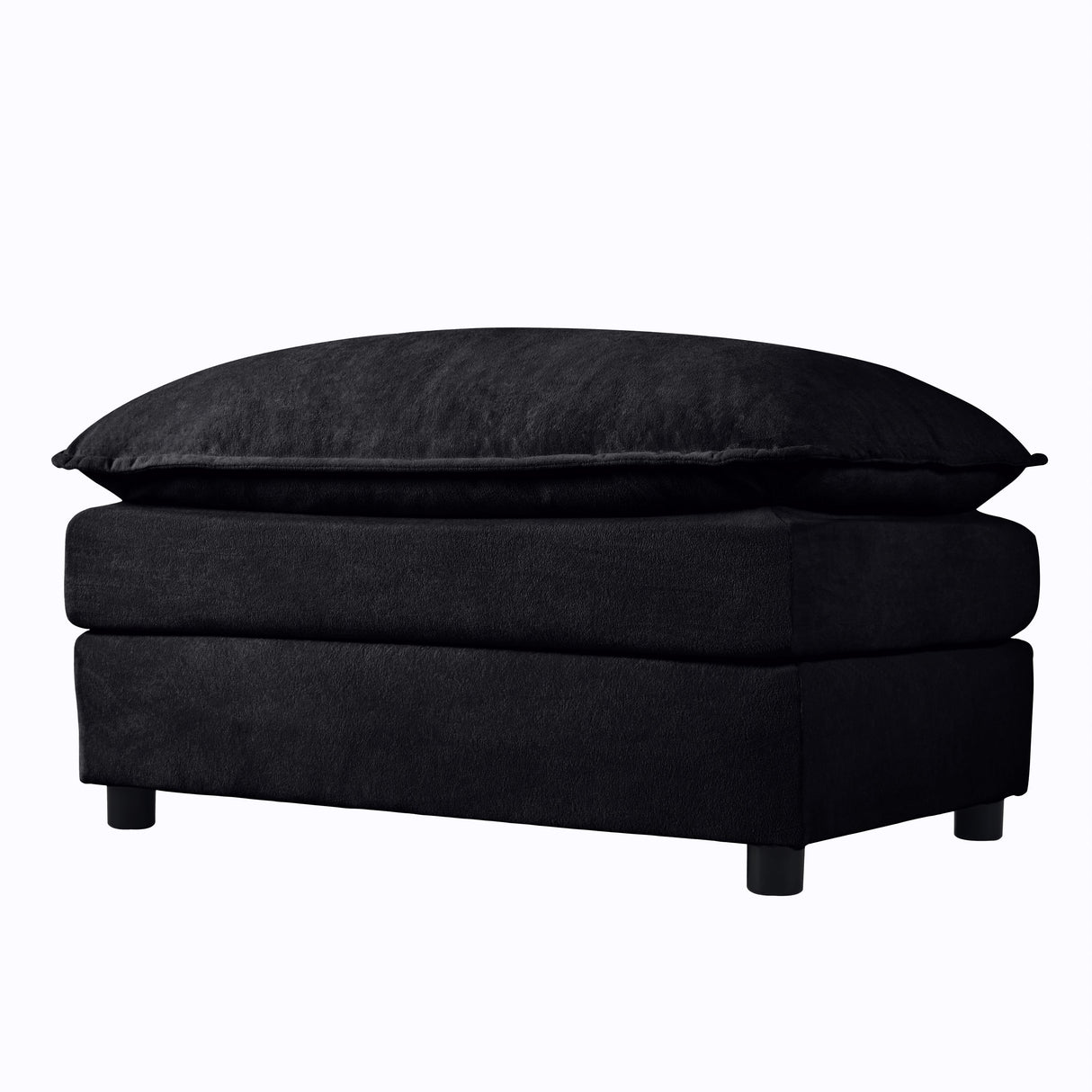 Luxury Chenille Ottoman with Double-Layer Cushion