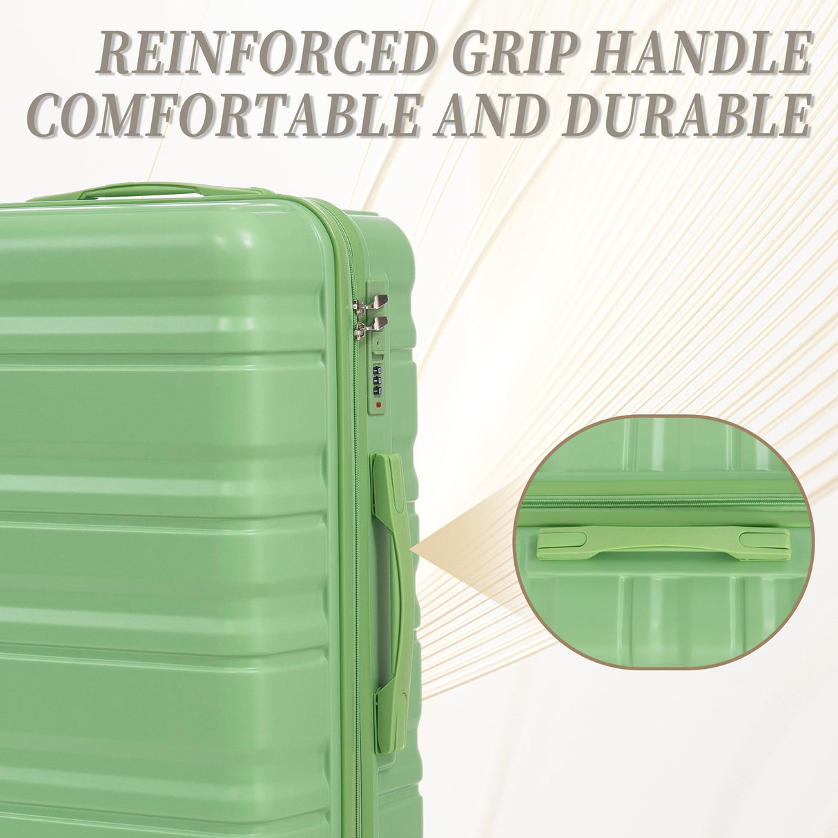 HIFINE Tourist 3-Piece Spinner Wheel Luggage Set in Green