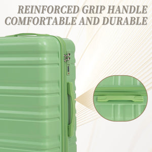HIFINE Tourist 3-Piece Spinner Wheel Luggage Set in Green