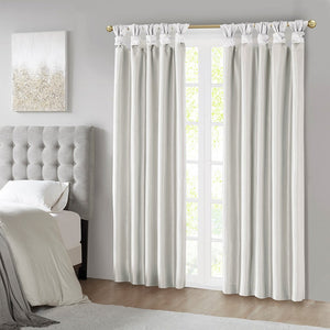 Twist Tab Total Blackout Window Curtain Panel White 50x95