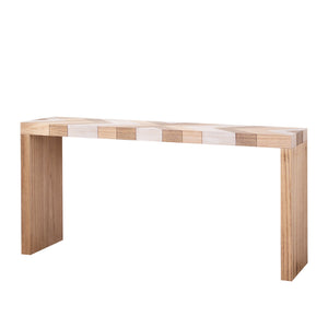 Modern Console Table, 62' Long Entryway Table with Chevron Patterned Top, Manufactured Wood Sofa Table for Hallway, Living Room, or Office