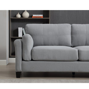 Modern Gray Sofa with Integrated USB and Type-C Charging