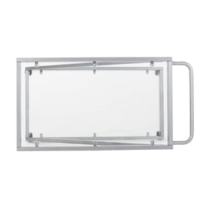 Modern Z Shaped Bar Cart With Tempered Glass Shelves - Silver