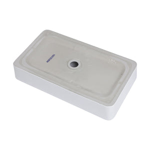 Modern Ceramic Rectangular Bathroom Vessel Sink With European Design