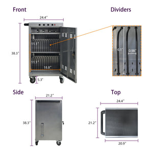 Mobile Charging Cart For Tablets & Laptops - 35 Device Capacity