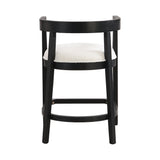 Modern Rubberwood Counter Stool Set with Upholstered Seats