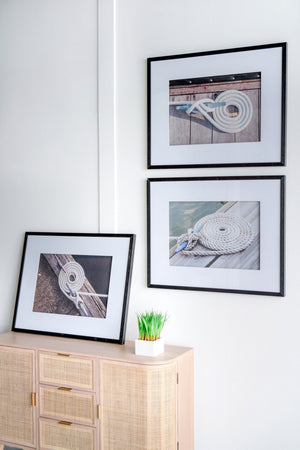 30' x 24' Rope Wall Art with Black Frame, Set of 3