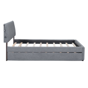 Upholstered Platform Bed With Trundle