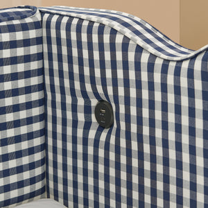 Cozy Gingham Daybed with Trundle Twin Size Sofa Bed