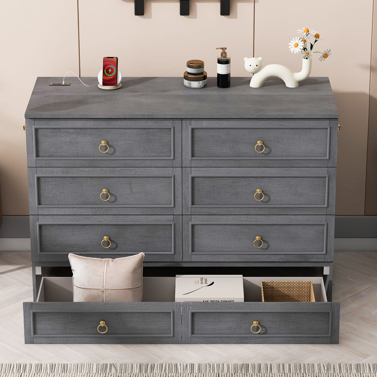 Murphy Bed With Large Drawers And Stylish Design