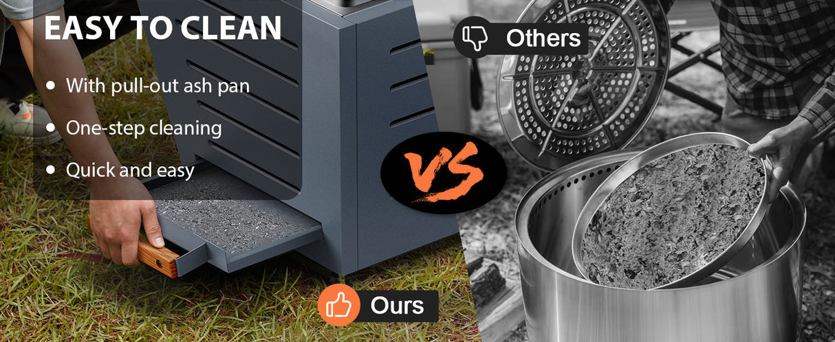 20 Inch Smokeless Fire Pit Stainless Steel Wood Burning Fireplace Haze Blue