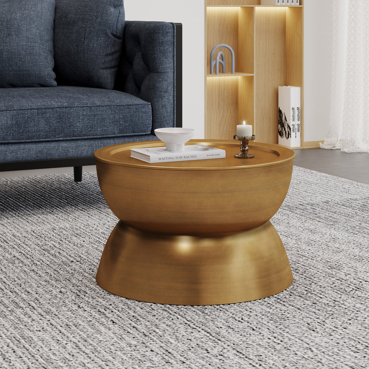 Metal hammered coffee table