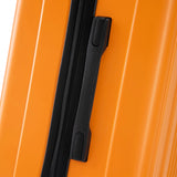 3-Piece ABS Spinner Wheel Luggage Set in Black and Orange
