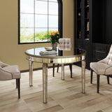 Round Glass Dining Table with Mirror Top