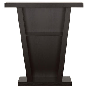 2 Shelf Console Table With V Shape Design - Brown