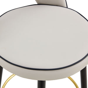 Modern Upholstered 360° Rotatable Bar Chair With Metal Legs For Dining Room (Set of 2)