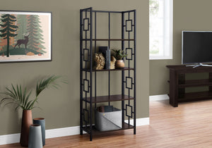 4-Tier Bookshelf, Bookcase, Etagere in Espresso Finish