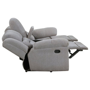 Sebring - Upholstered Manual Reclining Loveseat With Center Storage Console - Gray