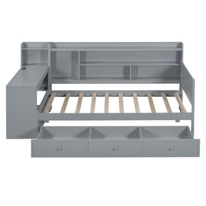Daybed With 3 Drawers USB Ports And Desk