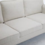 83 Inch Faux Leather Rolled Arm Sofa with Nailhead Trim