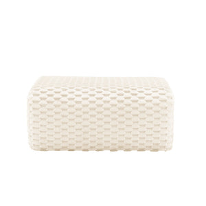 Flannelette Fabric Ottoman - White